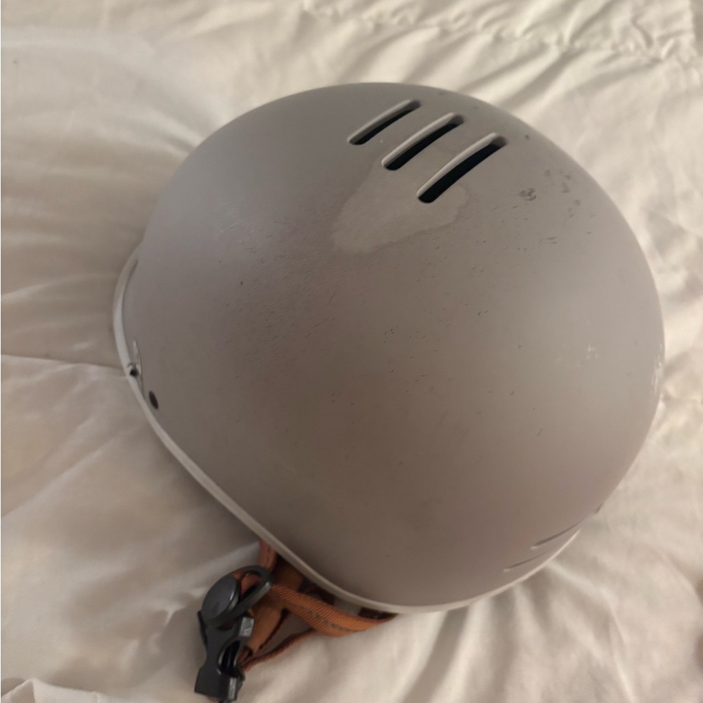 Gray Helmet with Adjustable Strap